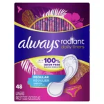 Always Radiant Daily Liners Light Absorbency, Regular Unscented, 48ct (24 Pack) - Image 3