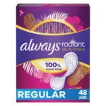 Always Radiant Daily Liners Light Absorbency, Regular Unscented, 48ct (24 Pack) - Image 2