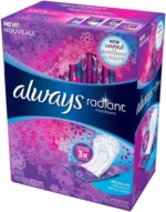 Always Radiant Daily Liners Light Absorbency, Regular Unscented, 48ct (24 Pack)