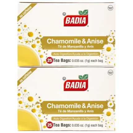 Badia Te de Manzanilla, Spices Chamomile & Anise Tea Bags, 25ct (2 Pack)