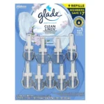 Glade PlugIns Scented Oil Refill, Clean Linen 6.39oz 9ct (3 Pack)