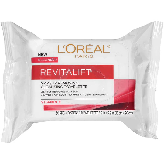 loreal-paris-revitalift-cleansing-towelettes-vitamine-30ct-6-pack-840 L'Oreal Paris Revitalift Cleansing Towelettes, VitaminE, 30ct (6 Pack) - Image 1