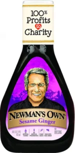 Newman's Own Sesame Ginger Salad Dressing, Low Fat, Rice Vinegar 16oz (4 Pack)